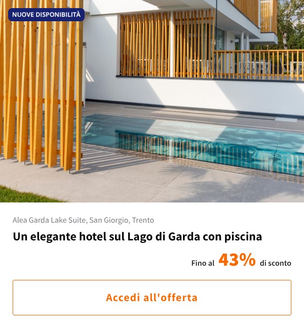 Un elegante hotel sul Lago di Garda con piscina