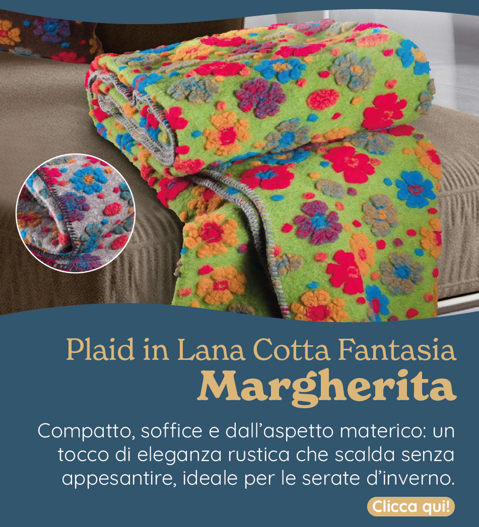 Plaid in Lana Cotta Fantasia - Margherita