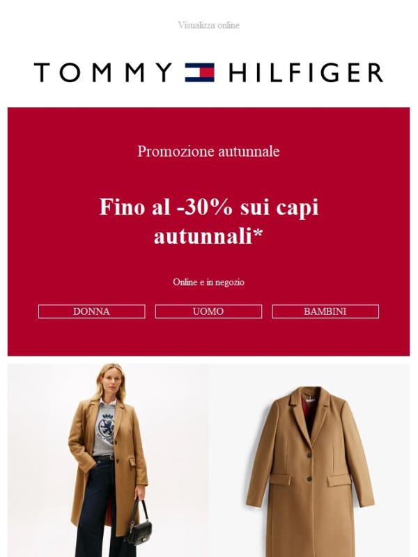 Fino al -30% sui capi autunnali.