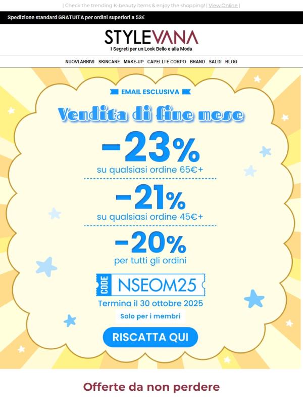 🛒 -23% Abbraccia la bellezza con una vendita di fine mese!