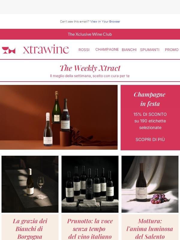 Questa settimana su XtraWine: trova i tuoi vini preferiti