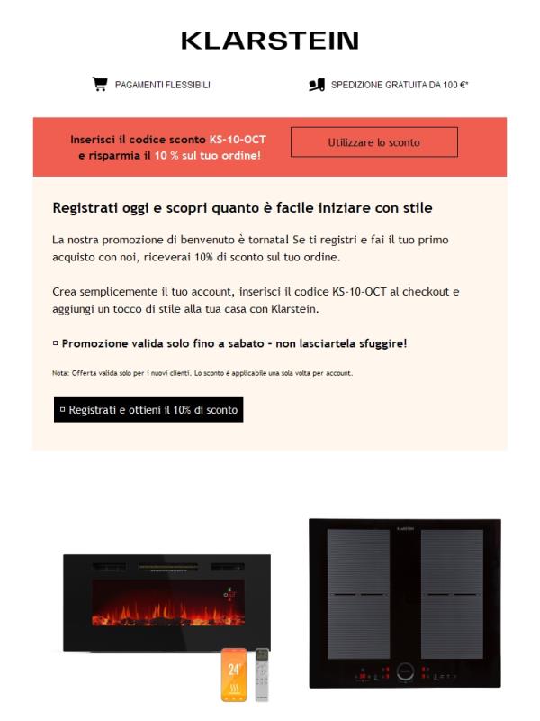 🎉 10% di sconto sul tuo primo ordine – solo fino a sabato
