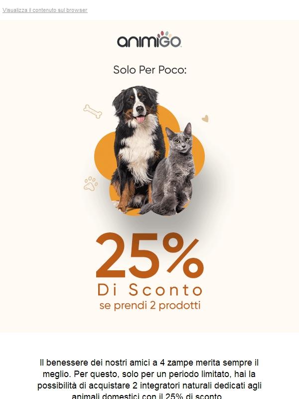 🐾 25% Di Sconto Sugli Integratori Pet Se Ne Prendi 2