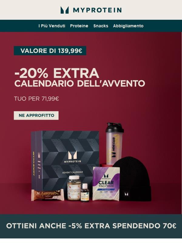-20% Extra sul Calendario dell'Avvento 🎁