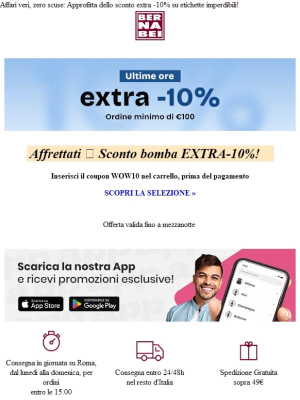 EXTRA -10% ⏰ Ultime ore!