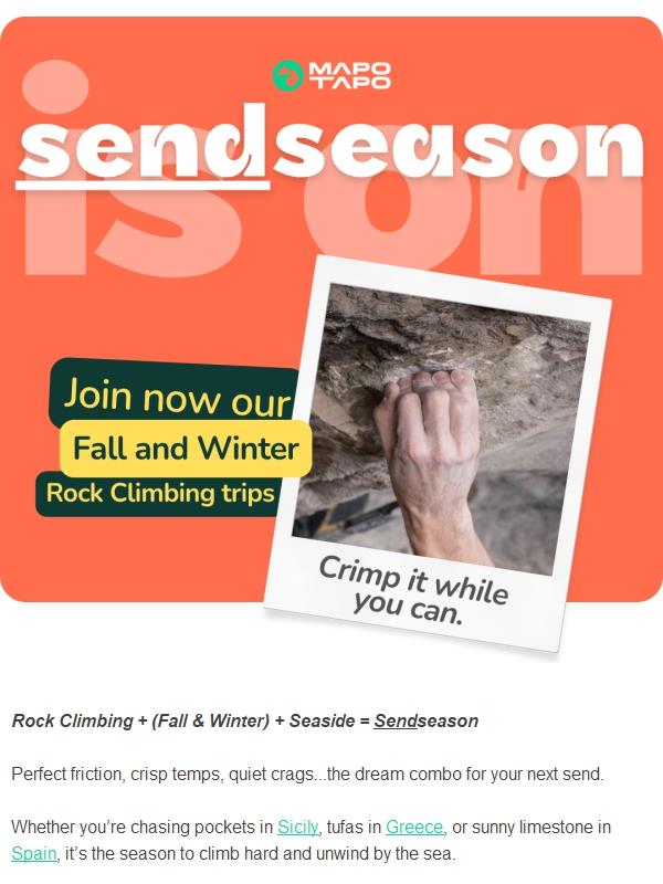Sendseason is on. Send your dream line this fall and winter