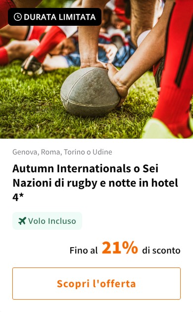 Autumn Internationals o Sei Nazioni di rugby e notte in hotel 4*