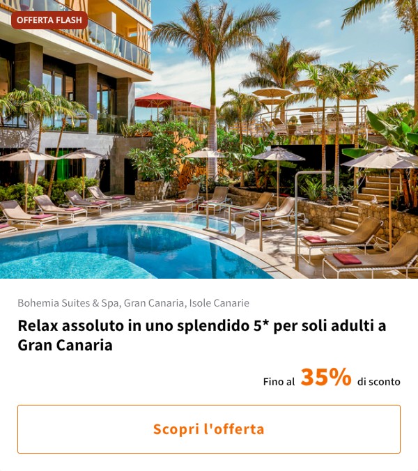 Relax assoluto in uno splendido 5* per soli adulti a Gran Canaria