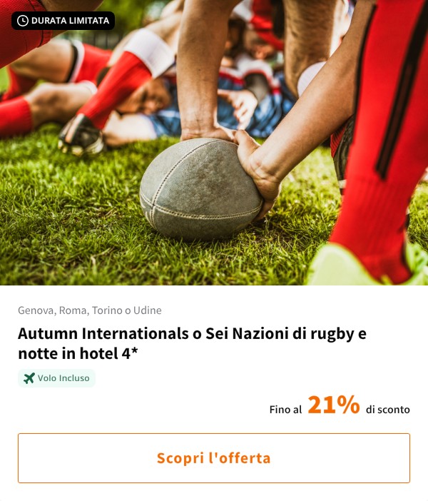 Autumn Internationals o Sei Nazioni di rugby e notte in hotel 4*