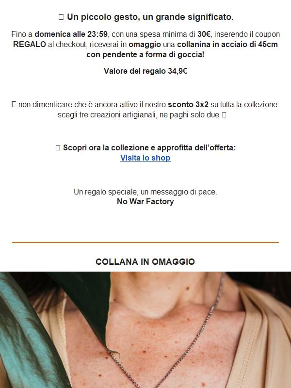 🎁 Solo fino a domenica: ricevi in regalo la collana a goccia