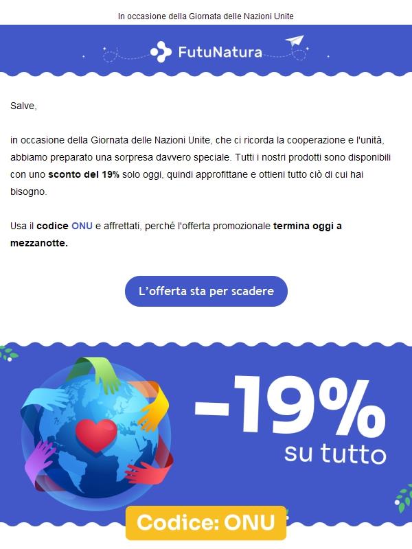 Il tuo sconto del 19%🤝