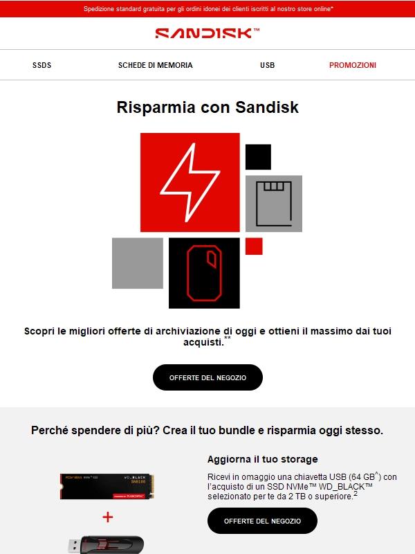 Pacchetti Sandisk per veri esperti di tecnologia.