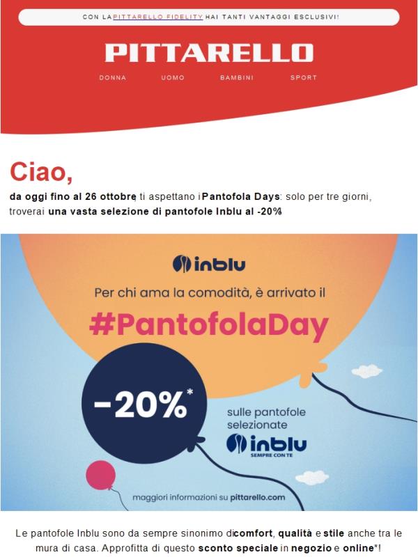 Pantofola Days 🪶 -20% sulle pantofole INBLU 🩴