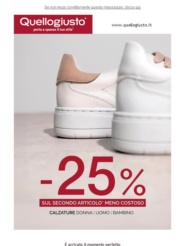 -25% sul secondo paio 👟 Solo fino al 26 ottobre!
