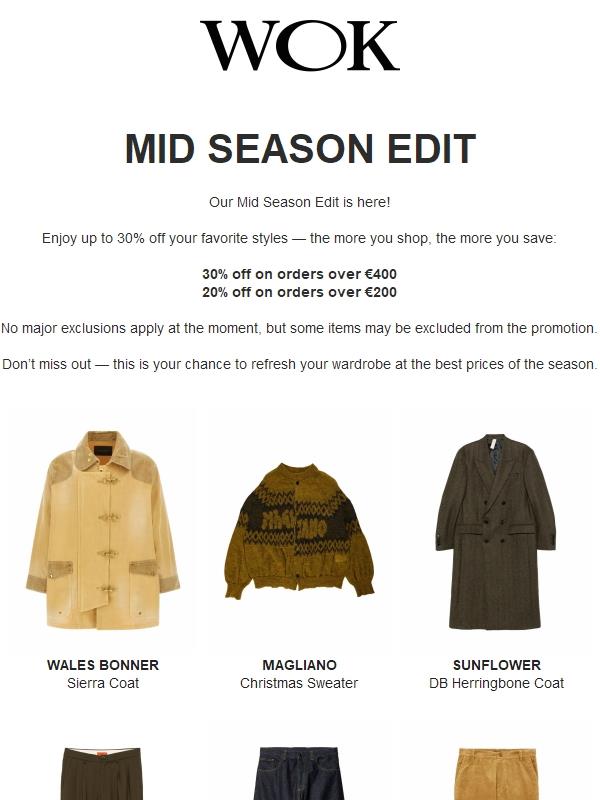 Mid Season Edit: Up To 30% Off At Checkout!