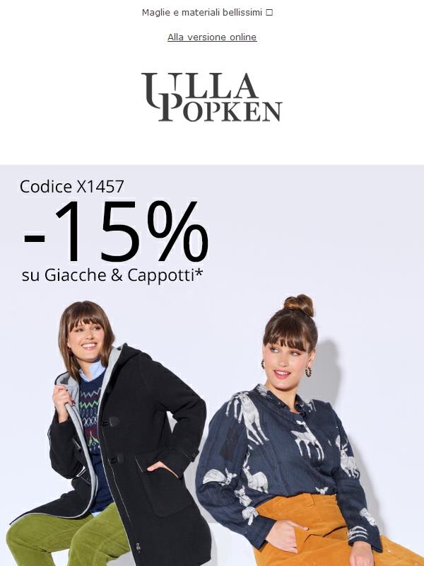 Pronta per affrontare il brutto tempo? Giacche e cappotti con il 15% di sconto!