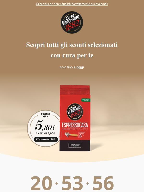 🌟 Ultimo giorno di sconto sui prodotti di Caffè Vergnano ☕