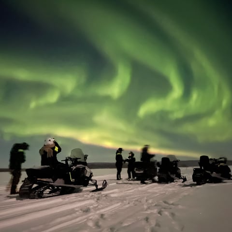 Activity image: Kiruna: Tour guidato in motoslitta e caccia all'aurora boreale
