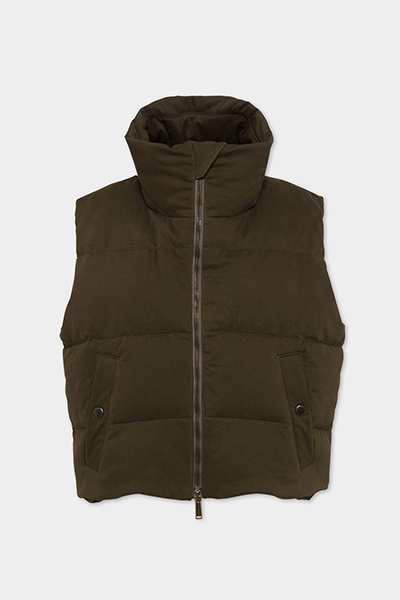 Printed Cotton Ball Puff Vest