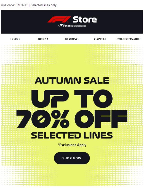 Get Up to 70% Off in our Autumn Sale!