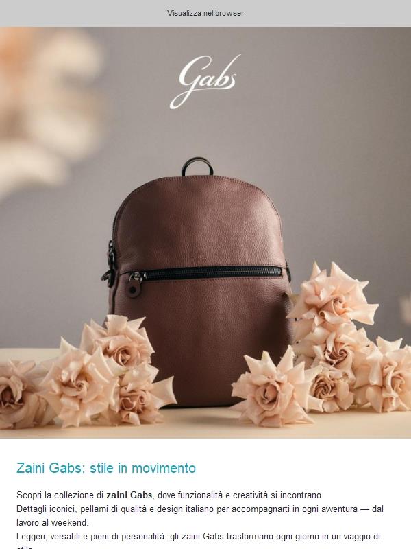 Zaini Gabs: energia, stile e comfort!