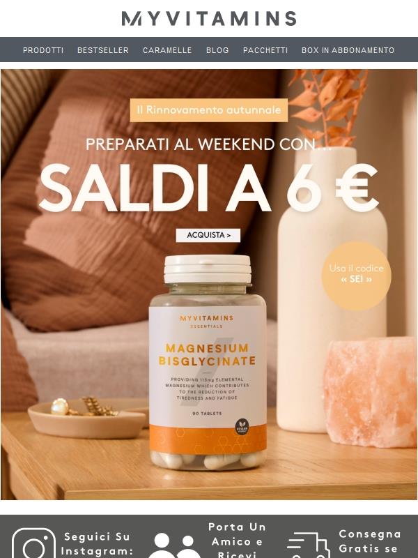 È arrivata! La vendita del weekend a 6 € 💚