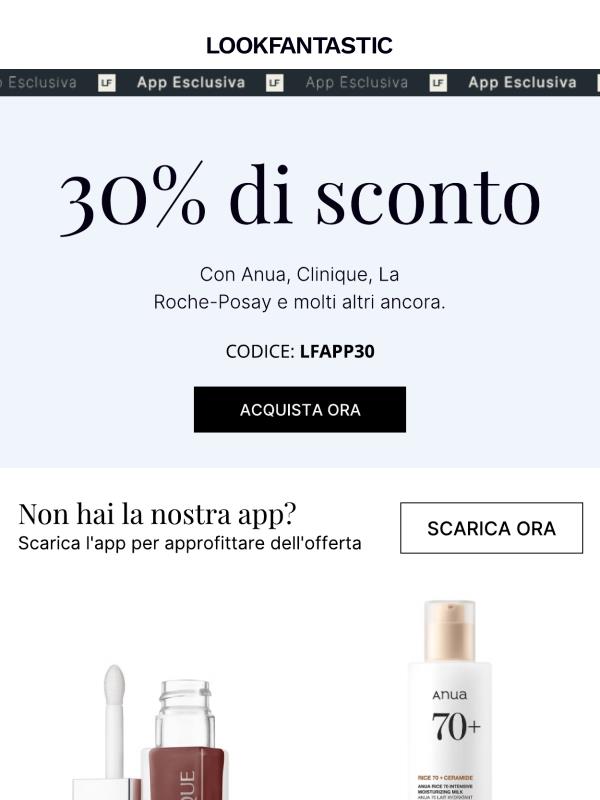 30% di sconto sull'app!