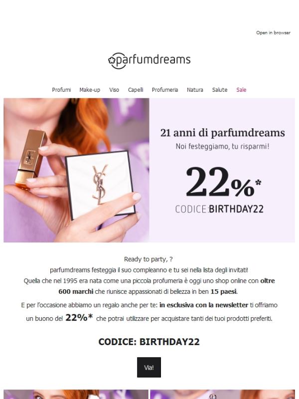 Buon compleanno a noi! 🥳 Il tuo buono del 22% ti aspetta