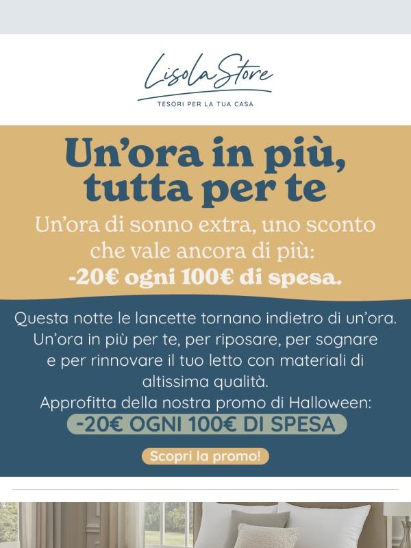 ⏰ Dormi un’ora in più e risparmia: -20€ ogni 100€ spesi