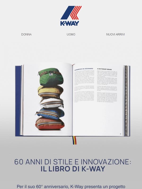 Il libro K-Way è ora disponibile