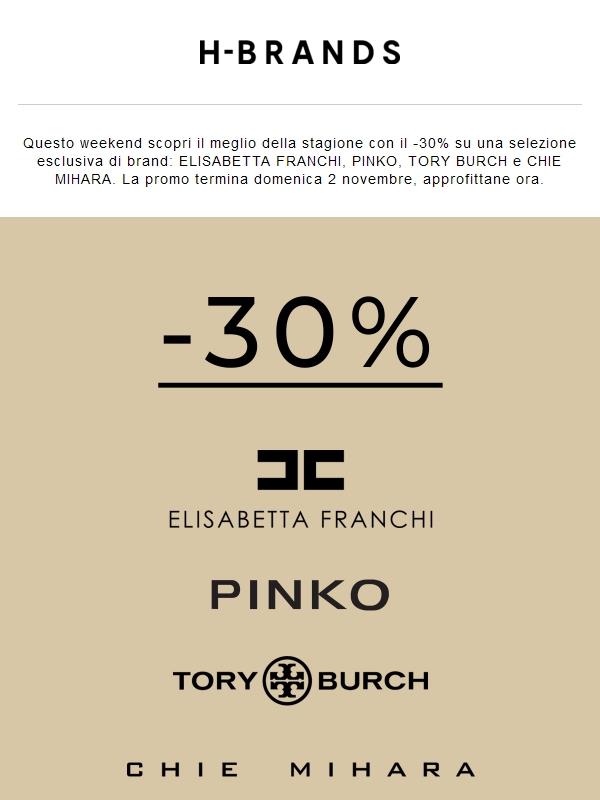 -30% ELISABETTA FRANCHI, PINKO, TORY BURCH e CHIE MIHARA ✨