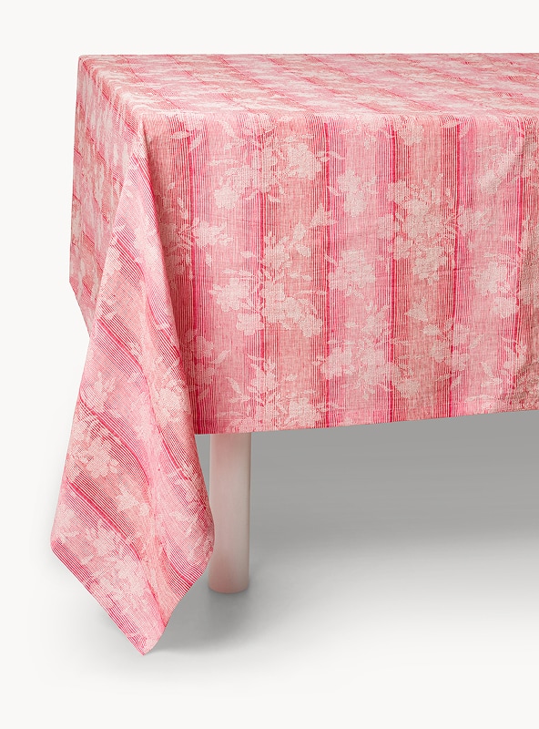 Tovaglia in puro lino jacquard motivo floreale