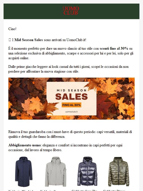 Mid Season Sales: fino al -30% sui tuoi brand preferiti🍂