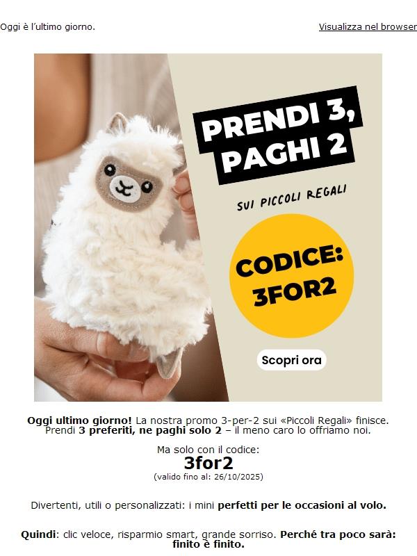 Rush finale: piccoli regali, maxi offerta