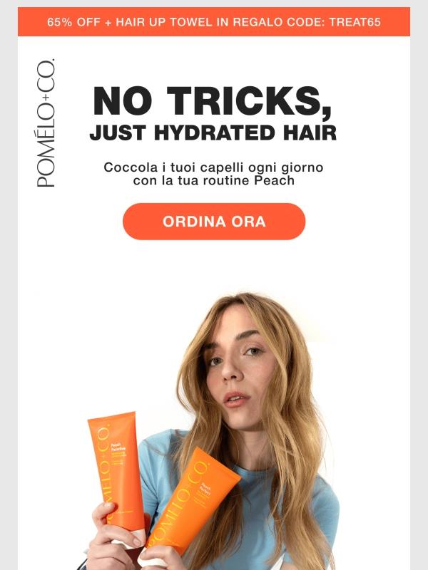 Nessun trucco, solo capelli curati,