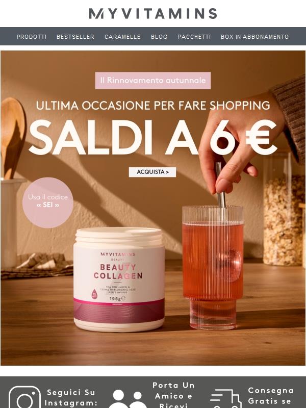 Ultimo giorno! La vendita a 6 € termina stasera ⏰