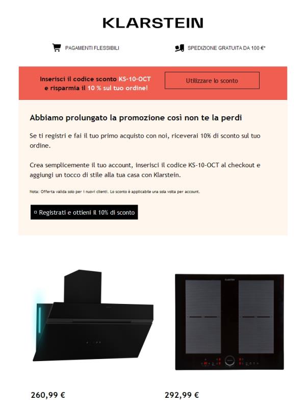 💥 Abbiamo esteso la promo! Approfitta subito del tuo sconto del 10%