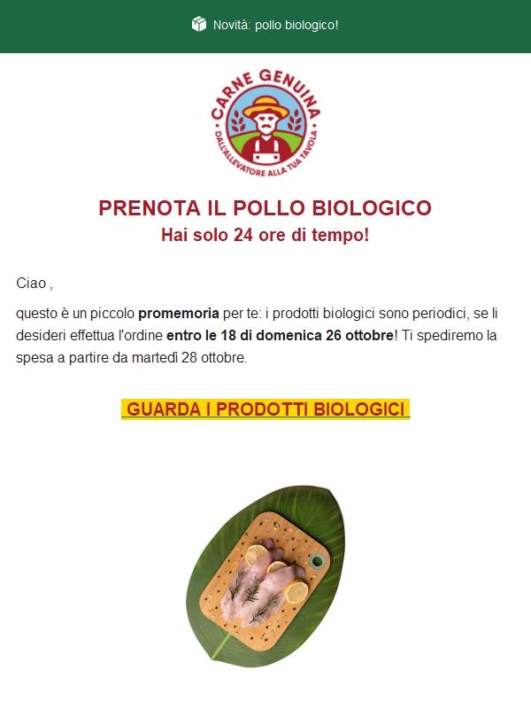 Solo poche ore: pollo bio 🐔✨