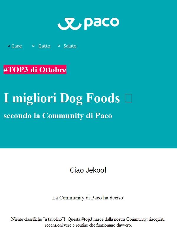 TOP #3 dei cibi preferiti su Paco 🐶