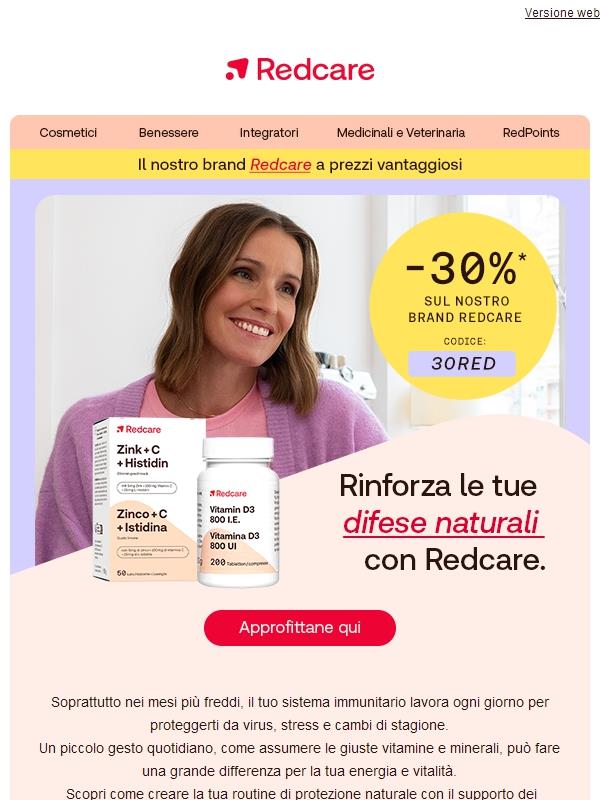 Valido solo pochi giorni: -30% su tutti i prodotti del brand Redcare! 🚨