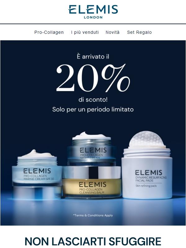 Il Suo 20% di sconto La aspetta…