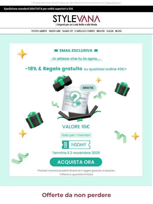 Regalo segreto + 18% di sconto da 49€... 🎁