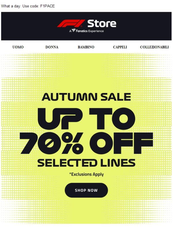 Race day & up to 70% off you say?