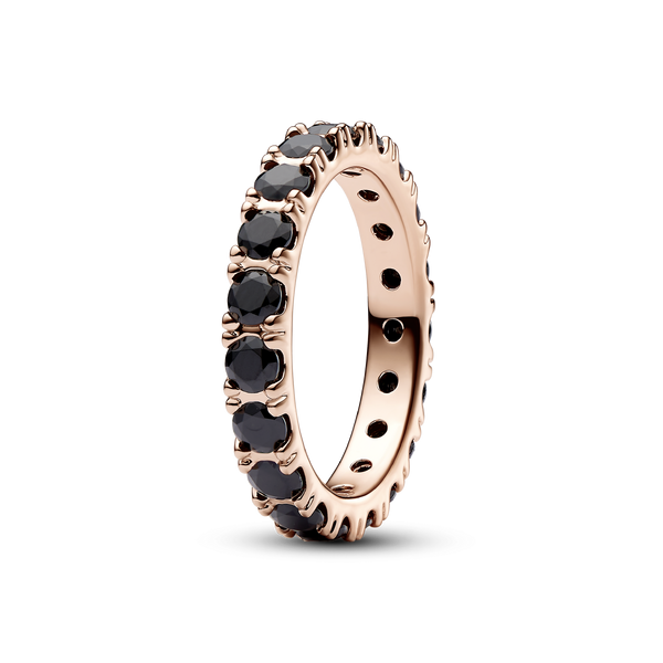 Black Sparkling Row Eternity Ring