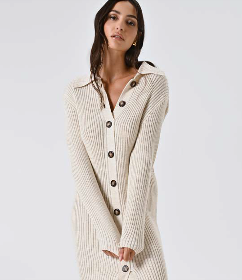 Abito Cardigan Panna in Maglia