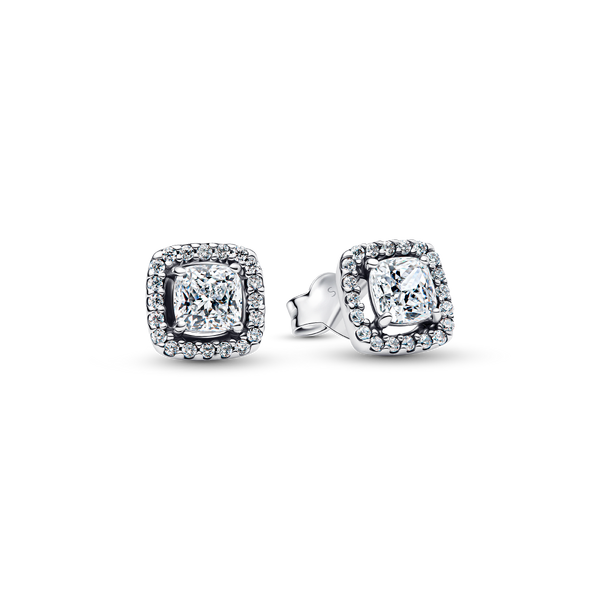 Square Halo Stud Earrings