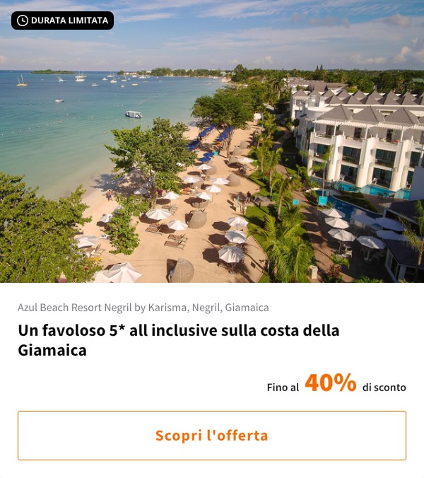 Un favoloso 5* all inclusive sulla costa della Giamaica