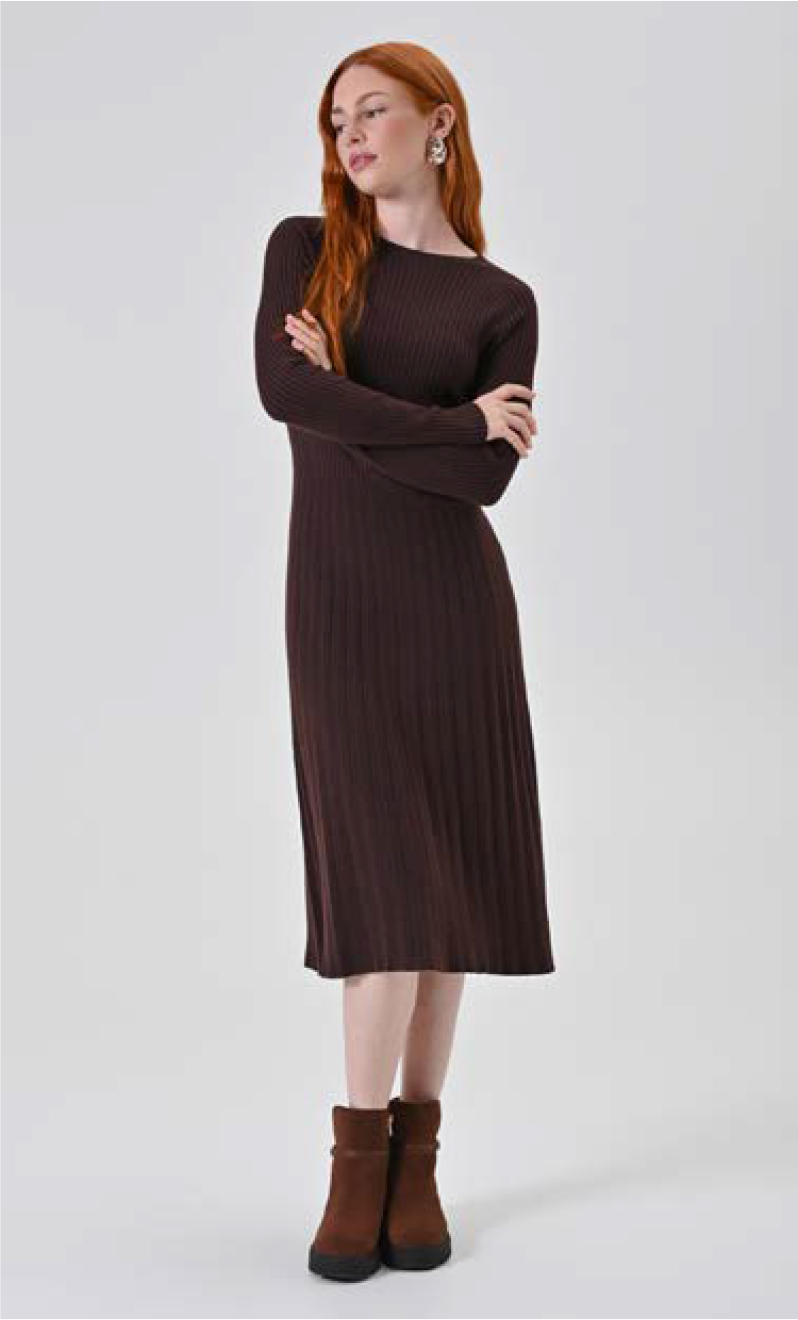 Abito Marrone in Maglia