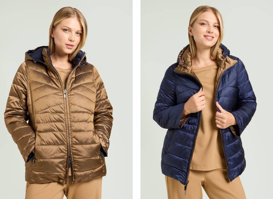 PIUMINO REVERSIBILE IN NYLON CANGIANTE
