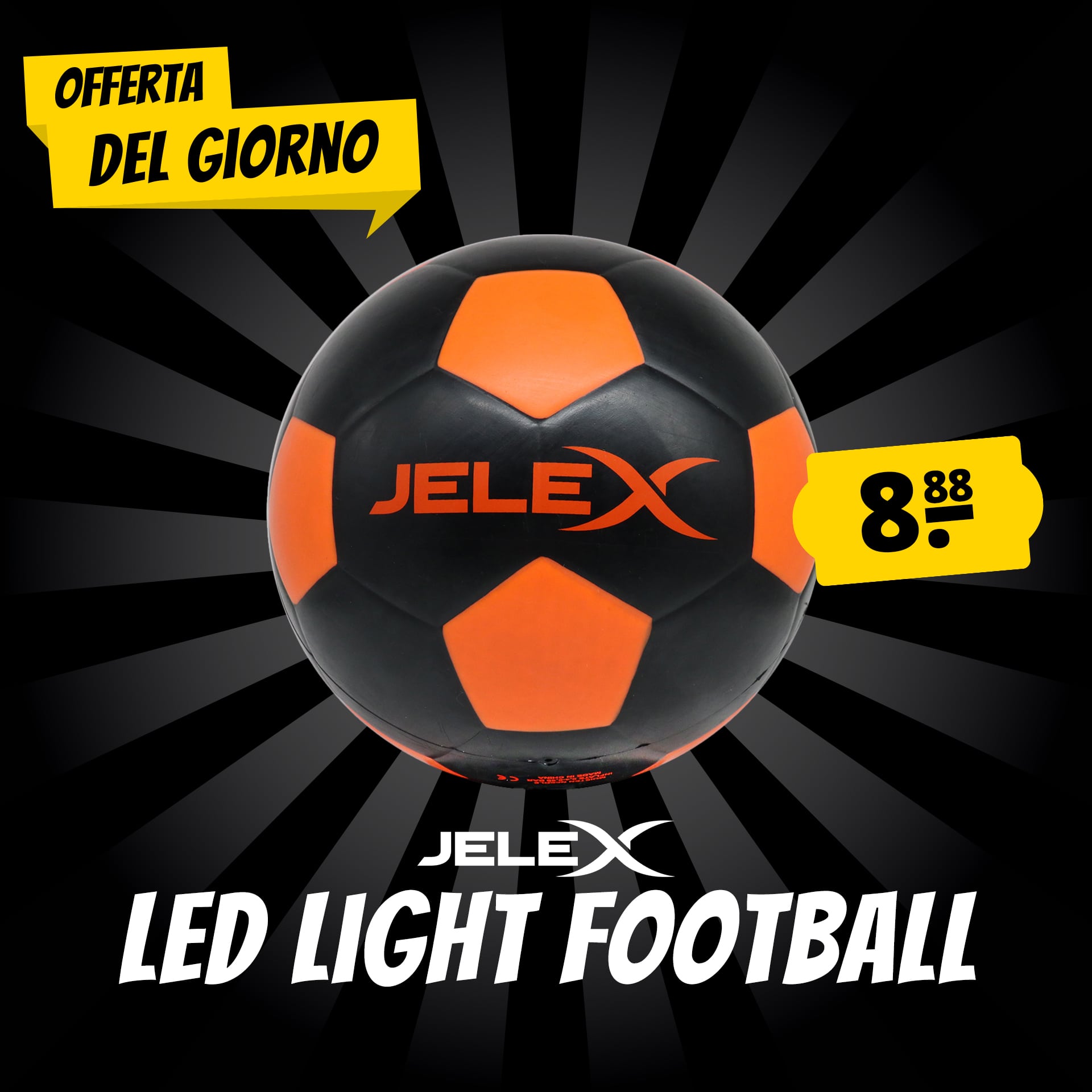 jelex neon luce led pallone da calcio